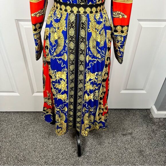 Sz M Ferrara Jaguar and Italian Printed Blouse & Pleated Skirt SET NWT $135 MSRP - Picture 6 of 15